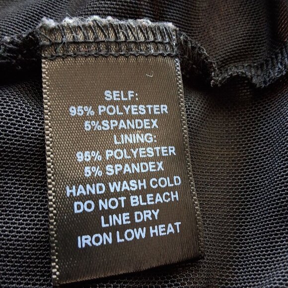 Promessa Black & Brown Floral Sheer Cropped Mesh Hooded Top L - Picture 7 of 7